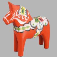 Hemslöjd "Dala Horse", kézzel festett, jelzett, 12x13 cm