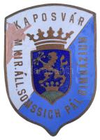 1930 k. "Kaposvár - M. Kir. Áll. Somssich Pál Gimnázium" zománcozott bronz iskolajelvény (...