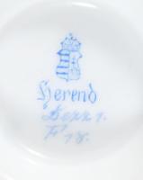 cca 1850-1880 Herendi 2 darab virágos-bogaras mintás csésze, jelzett, fülek ragasztottak, m: 9,5 cm