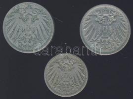 Német Birodalom 1892F 5Pf, 1896A 10Pf, 1903G 10Pf T:2/3,3