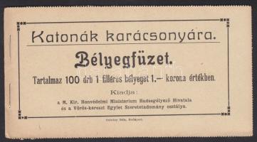 1915 Katonák Karácsonyára 1f segélybélyeg 100 db-ot tartalmazó teljes füzet
