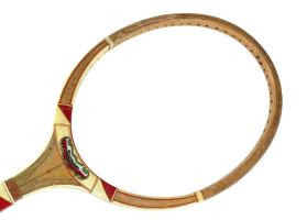 Unitas régi teniszütő, h: 68 cm