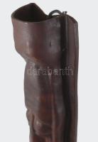Varga Imre bőr Jézus fej falidísz, m: 32 cm