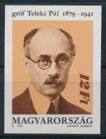 1991 Gróf Teleki Pál vágott bélyeg