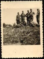 1944 "Csendélet a bunker tetején", II. világháborús fotó, a hátoldalon feliratozott, pecsé...