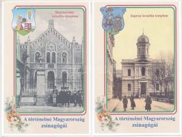 21 db MODERN reprint jellegű képeslapsorozat: A történelmi Magyarország zsinagógái (Észak-Dunántúl)
