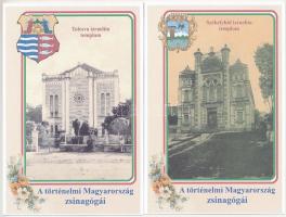 29 db MODERN reprint jellegű képeslapsorozat: A történelmi Magyarország zsinagógái (Észak-Magyarorsz...