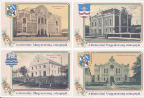 30 db MODERN reprint jellegű képeslapsorozat: A történelmi Magyarország zsinagógái (Észak-Kelet-Magy...