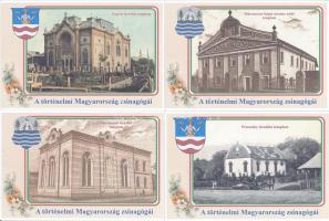 30 db MODERN reprint jellegű képeslapsorozat: A történelmi Magyarország zsinagógái (Észak-Kelet-Magy...