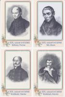 Irodalmi arcképcsarnok K-Z - 30 db MODERN reprint jellegű képeslapsorozat a XIX. század neves íróiró...