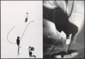 cca 1929 Moholy-Nagy László (1895-1946) magyar - amerikai művész felvétele és kollázsa, 2 db modern ...