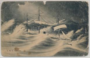 1908 K.u.k. Kriegsmarine SMS Gamma Schraubenkorvette / SMS GAMMA cs. és kir. haditengerészet vitorlá...
