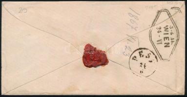 1867 Levél 5kr bérmentesítéssel, "PEST" átmenő bélyegzéssel, "GÖDÖLLŐ" - "W...