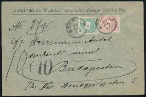1898 2. súlyfokozatú levél 3 + 2kr bérmentesítéssel 10kr kézírásos és bélyegzett portóval, "GÖD...