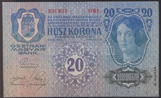 1913. 20K (2x) "Deutschösterreich" felülbélyegzéssel, színeltéréssel T:I