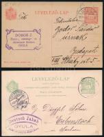 1908-1938 4 db küldemény "GYULA" bélyegzéssel, köztük 2 db díjjegyes