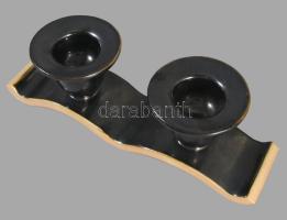 Zsolnay Manufaktúra, Gádor István (1891 - 1984) és Gorka Géza (1894 - 1971) tervezők: Gyertyatartó. ...