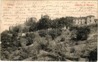 1904 Fiume, Rijeka; Castello di Tersato / vár / castle (kis szakadás / small tear)