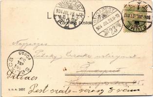 1904 Fiume, Rijeka; Castello di Tersato / vár / castle (kis szakadás / small tear)