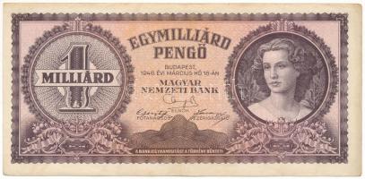 1946. 1.000.000.000P alacsony "R 224 000216" sorszámmal T:F
Adamo P28