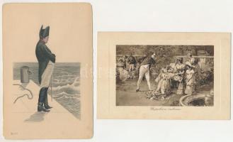 NAPOLEON - 10 db RÉGI képeslap, kőnyomatos is / 10 pre-1945 postcards