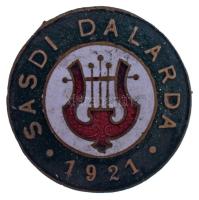 1930 k. "Sásdi Dalárda" zománcozott bronz dalos jelvény (23mm) T:XF