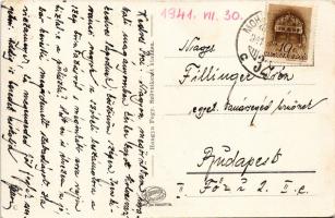 1941 Tordas, Hősök szobra. Hangya kiadása + "MOHÁCS - BUDAPEST 32 A" vasúti mozgóposta bél...