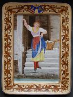 Villeroy and Boch kézzel festett kerámia tál / Villeroy and Boch hand-painted majolica plate 32x24 cm