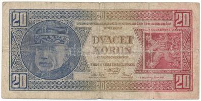 Csehszlovákia 1926. 20K "Nf 185220" T:VG
Czechoslovakia 1926. 20 Korun "Nf 185220&qu...