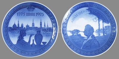 2 darab Royal Copenhagen dísztányér, 1975, 1979, jelzett, hibátlan, d: 18 cm