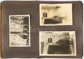 1940-1944 Német katona (Franz Gerstner) II. világháborús fotóalbuma, 46 db beragasztott fotóval (+1 ...
