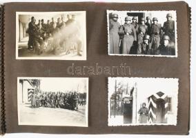 1940-1944 Német katona (Franz Gerstner) II. világháborús fotóalbuma, 46 db beragasztott fotóval (+1 ...