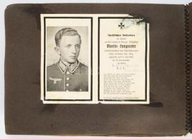 1940-1944 Német katona (Franz Gerstner) II. világháborús fotóalbuma, 46 db beragasztott fotóval (+1 ...