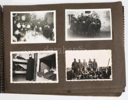 1940-1944 Német katona (Franz Gerstner) II. világháborús fotóalbuma, 46 db beragasztott fotóval (+1 ...