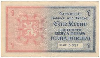 Német Harmadik Birodalom / Cseh-Morva Protektorátus 1940. 1K "D 027" T:F
German Third Rei...