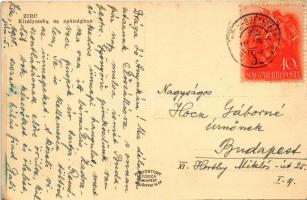 1938 Zirc, Királyszoba az apátságban, belső + "CELLDÖMÖLK - SZÉKESFEHÉRVÁR 82" vasúti mozg...