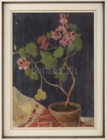 Szőnyi S jelzéssel, XX. sz. eleje: Csendélet. Olaj, vászon. Javított. Dekoratív fakeretben. 50x36 cm