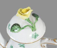 Herendi kávés kanna, jelzett, fedele sérült, m: 16,5 cm