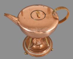 Oscar Nilsson bauhaus réz kanna melegítővel, jelzés nélkül, m: 22 cm