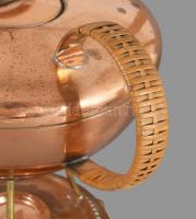 Oscar Nilsson bauhaus réz kanna melegítővel, jelzés nélkül, m: 22 cm