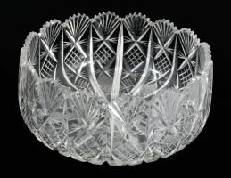 Orivit Köln szecessziós ezüstözött kínáló üvegbetéttel, jelzett, d: 26 cm, m: 15 cm