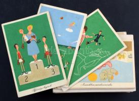 135 db MODERN magyar retró grafikai üdvözlőlap / 135 modern Hungarian graphic greeting postcards