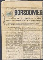1895-1900 Borsodmegyei, Budapesti-közlöny, Borsod-Miskolci értesítő, 2 db-on hírlapbélyeggel