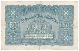 Románia / Német megszállás 1917. 50b "E.9176016" T:F,VG
Romania / German occupation 1917....