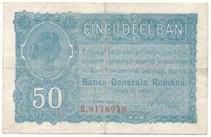 Románia / Német megszállás 1917. 50b "E.9176016" T:F,VG
Romania / German occupation 1917....