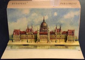 Budapest V. Országház, Parlament, kihajtható modern 3D képeslap. Képzőművészeti Alap (r)