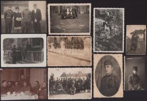 cca 1930-1945 Vegyes katonai fotó tétel, 10 db, változó állapotban, 5,5x4 cm és 9x6,5 cm között