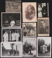 cca 1930-1945 Vegyes katonai fotó tétel, 10 db, változó állapotban, 6x4,5 cm és 9,5x6,5 cm között