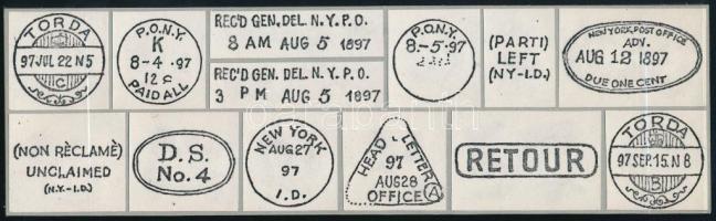 1897. jul. 22 Levél Tordáról New Yorkba Színes számú 10kr pár bérmentesítéssel, hosszas keresgélés u...