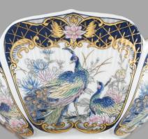 Tozan, japán porcelán tálka, Matricás, jelzett, hibátlan d: 16 cm + tányér d: 18 cm